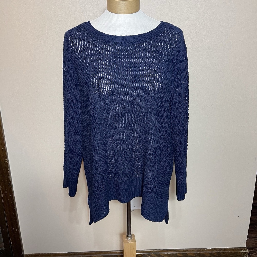 Lauren Ralph Lauren Sweater Women's XL Navy Lightweight Acrylic Classic‎